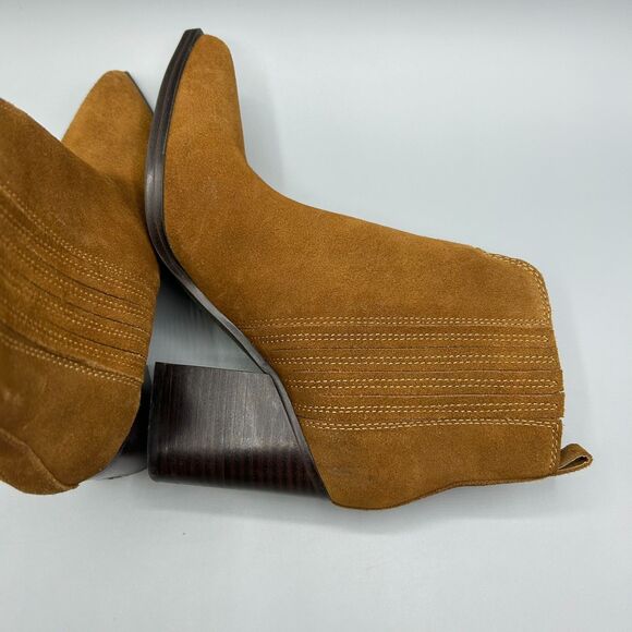 Marc Fisher Boot Maree Brown Suede Leather Ankle Heeled Bootie Western Size 7 M - Picture 7 of 10